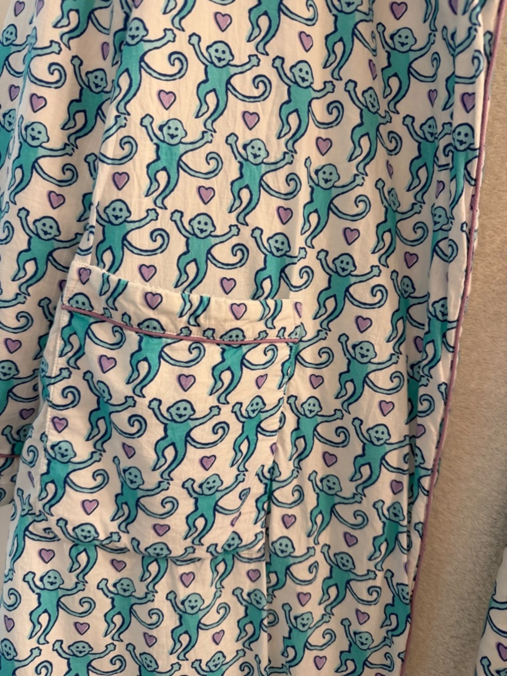 Roller Rabbit Lovely Monkey Cosmo Robe - Picture 4 of 12